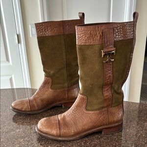 Tory Burch Brown Olive Leather Boots-10